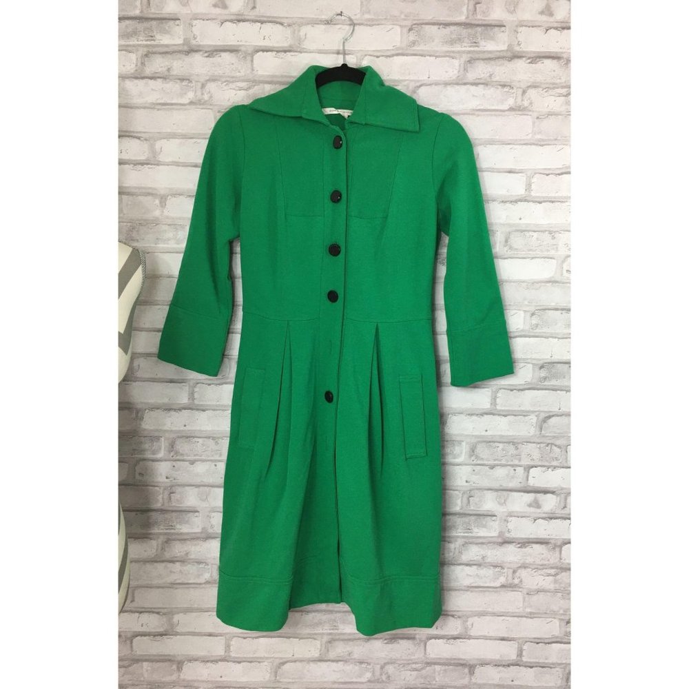Diane Von Furstenberg green dress coat size 2